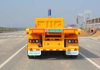 Tianjun Dejin brand automobiles TJV9400ZZXPE Flat dump semi-trailer