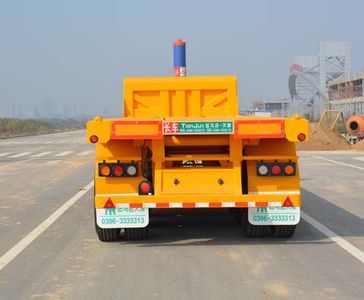 Tianjun Dejin brand automobiles TJV9400ZZXPE Flat dump semi-trailer