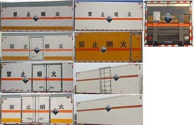 Jiangte brand automobiles JDF5040XFWJ5 Corrosive goods box transport vehicle