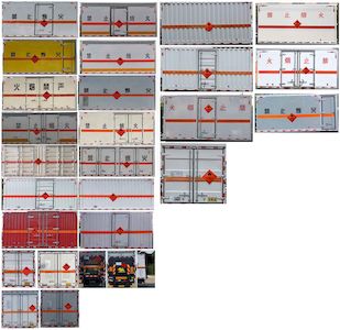 Huatong brand automobiles HCQ5088XRYJEAAB1 Flammable liquid box transport vehicle