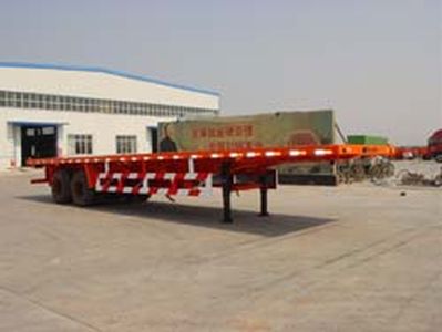 Hongfengtai brand automobiles HFT9210TJZP Container flatbed semi-trailer