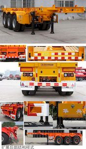 Zhongzhi Huaxing brand automobiles JLQ9404TJZ Container transport semi-trailer