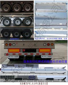 Shengrun  SKW9401GYSL Aluminum alloy liquid food transportation semi-trailer