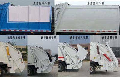 Huatong brand automobiles HCQ5110ZYSDFA Compressed garbage truck