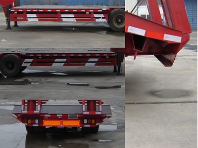 Jijun brand automobiles HJT9340TDP Low flatbed transport semi-trailer