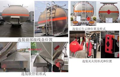 Zhongcheng Tongda brand automobiles CLE9357GYYTC2 Aluminum alloy oil transport semi-trailer