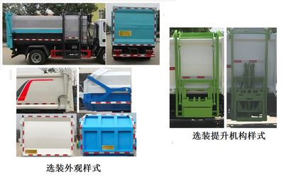 Zhongqi Liwei brand automobiles HLW5040ZZZ6HF Hydraulic Lifter Garbage truck 