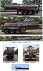 Zhongqi Liwei brand automobiles HLW9407GFW Tank transport semi-trailer for corrosive substances