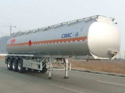 Lingyu  CLY9401GRYB Aluminum alloy flammable liquid tank transport semi-trailer