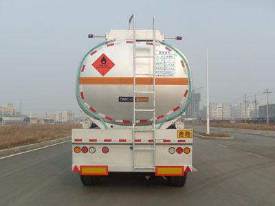 Lingyu  CLY9401GRYB Aluminum alloy flammable liquid tank transport semi-trailer