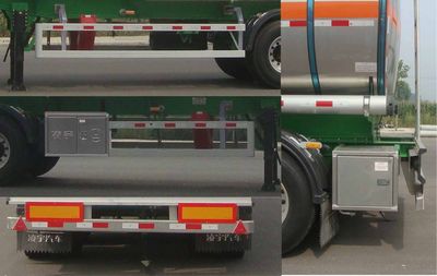 Lingyu  CLY9401GRYM Aluminum alloy flammable liquid tank transport semi-trailer