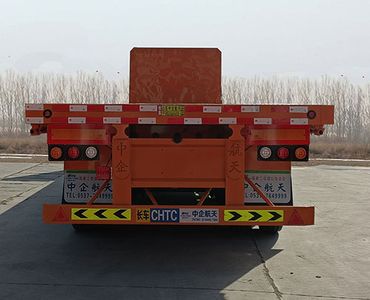 Zhongqi Aerospace Brand Automobile HTM9400TPB Flat transport semi-trailer