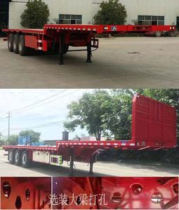 Zhongji Longfei brand automobiles ZJA9401TPB Flat transport semi-trailer