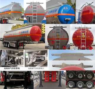 Zhengkang Hongtai brand automobiles HHT9401GRYB Aluminum alloy flammable liquid tank transport semi-trailer