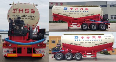 Zhongkai Automobile GJL9400GFL Medium density powder material transportation semi-trailer