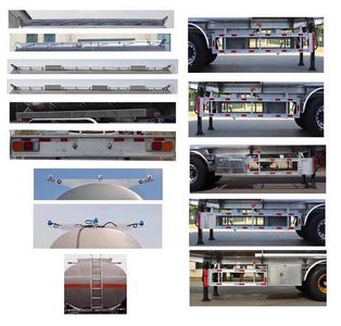 Jinbi  PJQ9409GRYA Flammable liquid tank transport semi-trailer