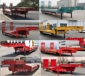 Huaxing Jiangshan brand automobiles SMW9371TDP Low flatbed semi-trailer