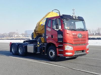 Jiefang Automobile CA4250P66K24L1T1E6Z Vehicle mounted lifting and towing transport vehicle