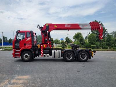 Jiefang Automobile CA4250P66K24L1T1E6Z Vehicle mounted lifting and towing transport vehicle