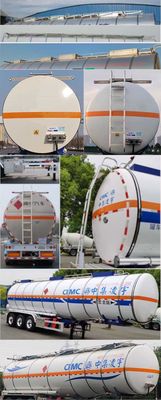 Lingyu  CLY9405GRYC1 Flammable liquid tank transport semi-trailer