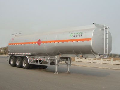 Lingyu  CLY9407GRYA Aluminum alloy flammable liquid tank transport semi-trailer