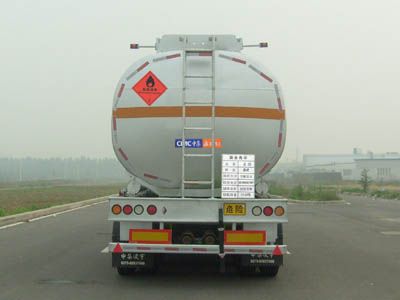 Lingyu  CLY9407GRYA Aluminum alloy flammable liquid tank transport semi-trailer