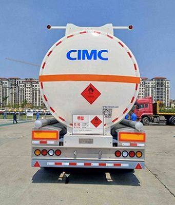 CIMC ZJV9406GRYJM Aluminum alloy flammable liquid tank transport semi-trailer