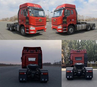 Jiefang Automobile CA4250P66K24T1A4E5 Flat head diesel semi-trailer tractor