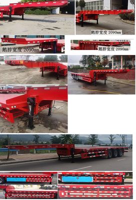 Lieguang  DHL9400TDP Low flatbed semi-trailer