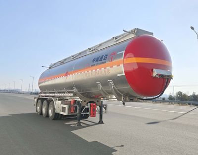 Zhongcheng Tongda brand automobiles CLE9404GRYYK2 Aluminum alloy flammable liquid tank transport semi-trailer