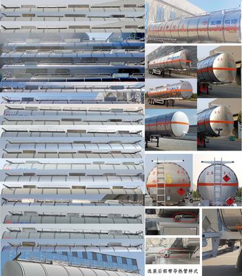 Zhengkang Hongtai brand automobiles HHT9401GRYE Aluminum alloy flammable liquid tank transport semi-trailer