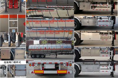 Zhengkang Hongtai brand automobiles HHT9401GRYE Aluminum alloy flammable liquid tank transport semi-trailer