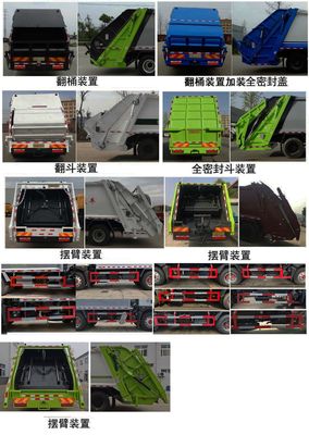 Huatong brand automobiles HCQ5185ZYSEQ6 Compressed garbage truck