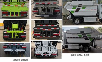 Jinlong  XMQ5040ZZZBEVLD Pure electric self loading and unloading garbage truck