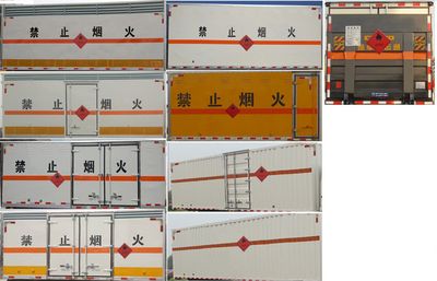 Jiangte brand automobiles JDF5060XRYJ5 Flammable liquid box transport vehicle