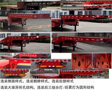 Xitai brand automobile LGT9400TDP Low flatbed semi-trailer