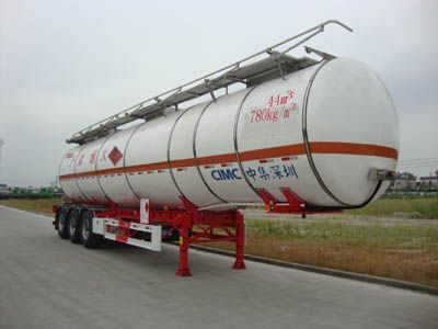 CIMC ZJV9404GRYSZB Aluminum alloy flammable liquid tank transport semi-trailer