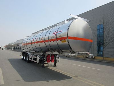 Jining Hongtai brand automobiles NHT9401GRY Aluminum alloy flammable liquid tank transport semi-trailer