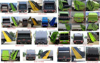 Huatong brand automobiles HCQ5081ZYSHF6CS Compressed garbage truck