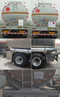 Lingyu  CLY9407GYY2 Aluminum alloy oil transport semi-trailer