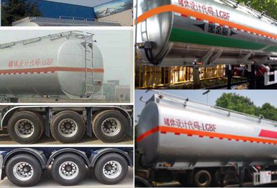 Lingyu  CLY9407GYY2 Aluminum alloy oil transport semi-trailer