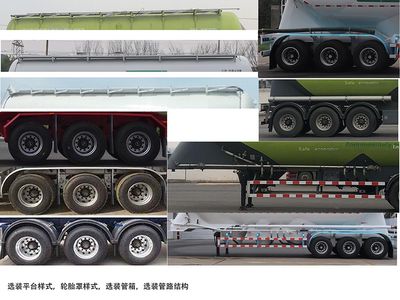 Lingyu  CLY9409GFLA1 Medium density powder material transportation semi-trailer