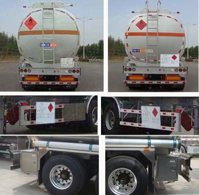 Lingyu  CLY9407GYYD Aluminum alloy oil transport semi-trailer