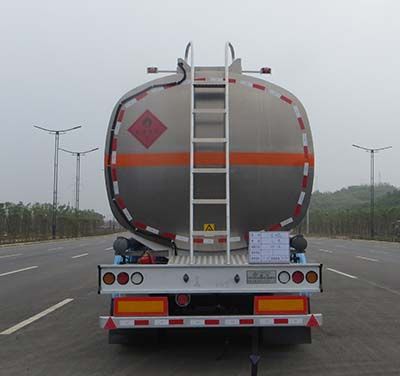 Lingyu  CLY9407GRYB Aluminum alloy flammable liquid tank transport semi-trailer