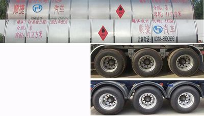 Chuanteng  HBS9405GRYL Aluminum alloy flammable liquid tank transport semi-trailer