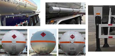 Hongtu  HT9400GRY4 Flammable liquid tank transport semi-trailer