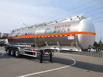 Lingyu  CLY9401GRYQ Aluminum alloy flammable liquid tank transport semi-trailer