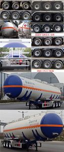 Lingyu  CLY9401GRYQ Aluminum alloy flammable liquid tank transport semi-trailer