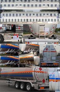 Lingyu  CLY9401GRYQ Aluminum alloy flammable liquid tank transport semi-trailer