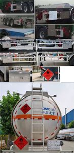 Lingyu  CLY9401GRYQ Aluminum alloy flammable liquid tank transport semi-trailer